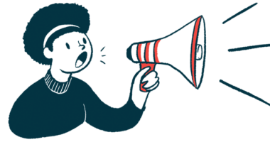 An announcement illustration of a woman with a megaphone.