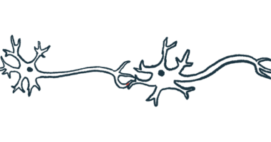 An illustration shows a synapse, or the site where the transmission of electric nerve impulses between nerve cells occurs.