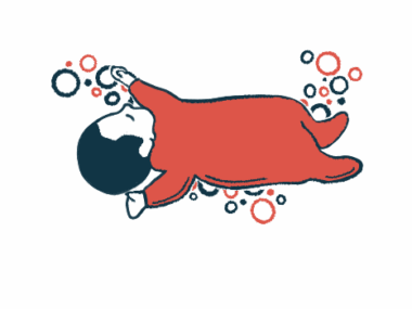 This illustration shows an infant lying face up while taking a nap.