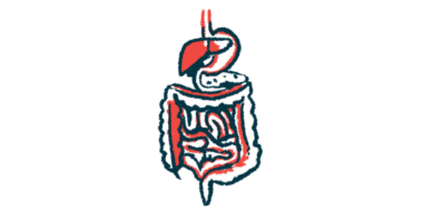 An illustration shows an up-close view of the human digestive system.