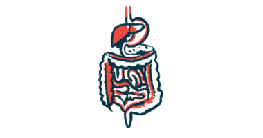 An illustration shows an up-close view of the human digestive system.