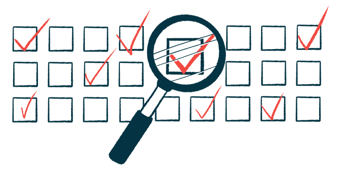 A magnifying glass highlights one ticked box on a checklist.