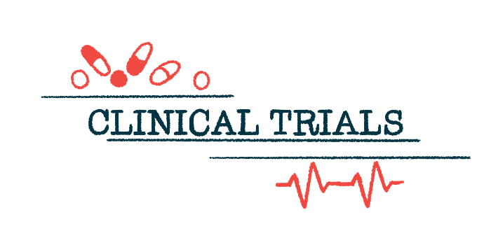 The words 'clinical trials' are seen in all capital letters, with a handful of oral medications pictured at the top left corner and a heart rate graph seen at the bottom right corner.