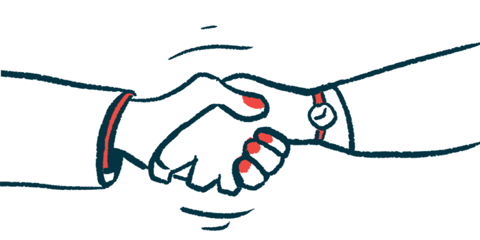 An illustration shows a handshake between two people.