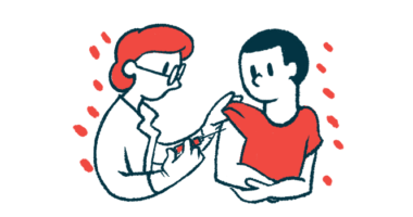 A patient receives an injection.