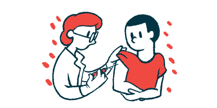 A patient receives an injection.