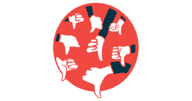 Multiple hands are shown giving the thumbs-down sign.